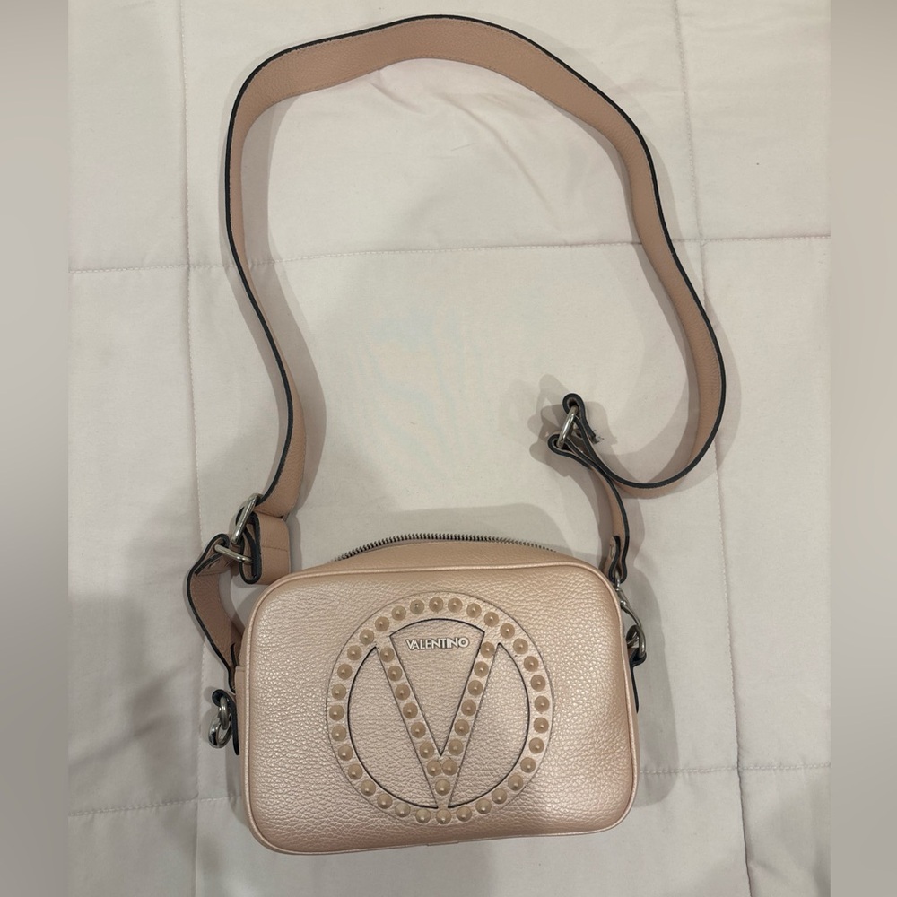Valentino By Mario Valentino Rock Leather Crossbody Women's Shiny Pink
